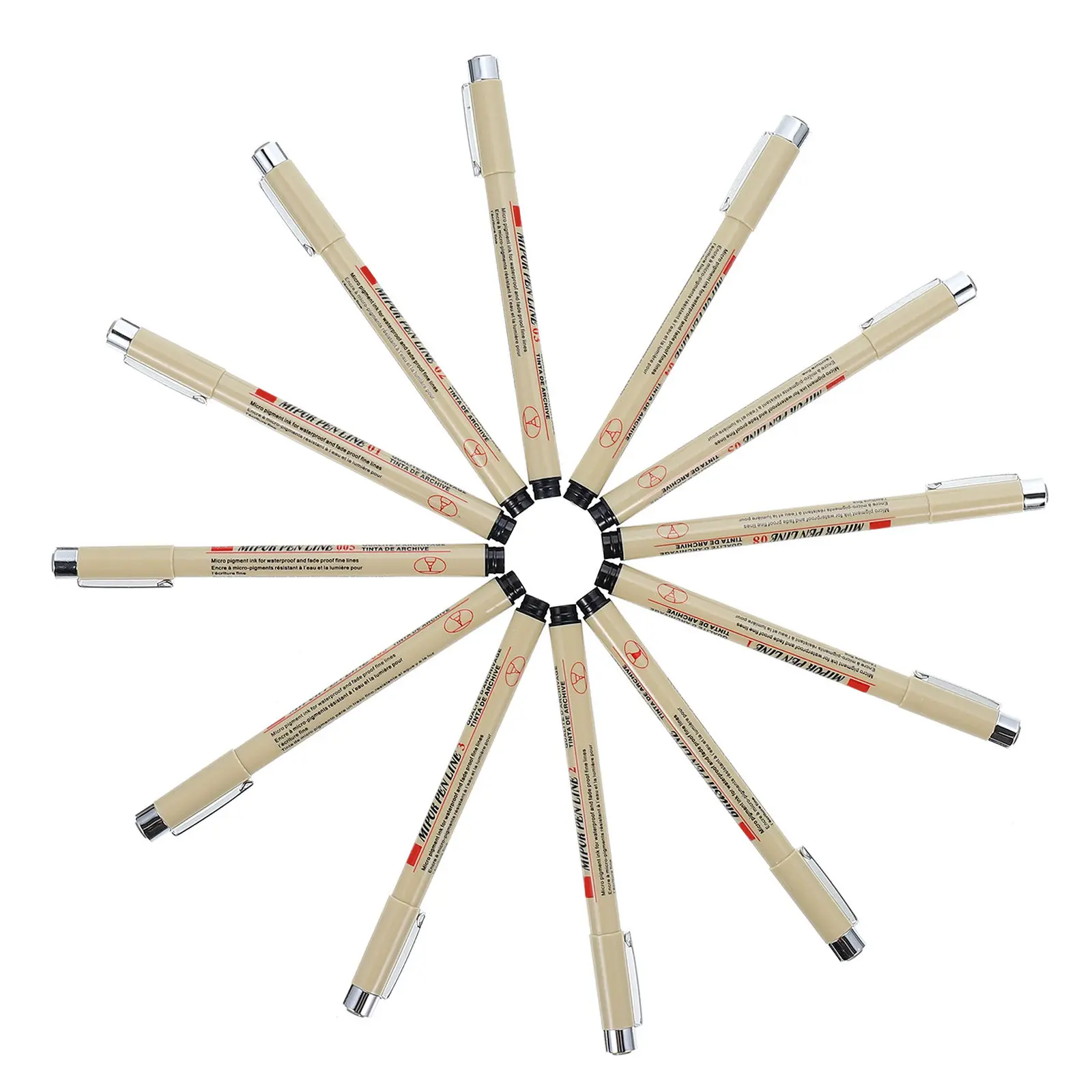 

12Pcs Waterproof Drawing Pens Professional Multi-Function Art Pens for Sketching Drafting Bullet Journaling Technical Drawing