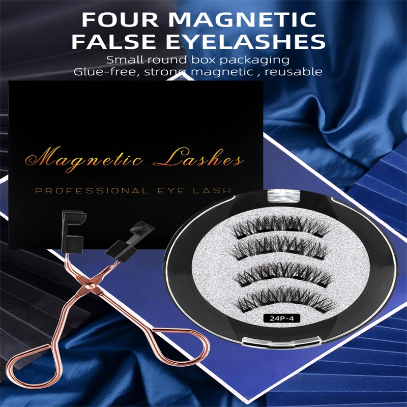 3D stereo Magnetic glue-free multi-layer Eyelashes extention with Quantum Eyelash Curler Set