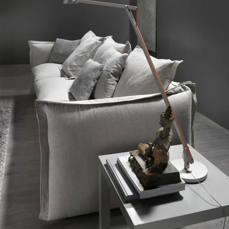 Simple modern fabric sofa Nordic small and medium-sized latex down  single three-person combination Internet celebrity furniture