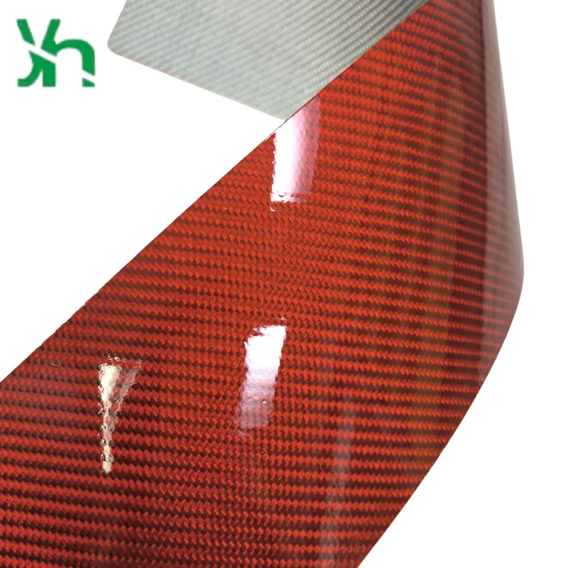 レッドシルバーメタリック3Kツイルカーボンファイバーシートソフトエポキシ樹脂パネル（車内装飾用）