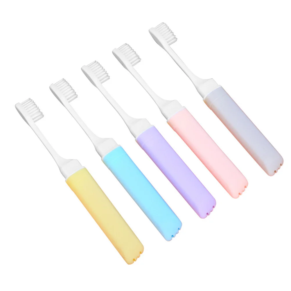 5 Pcs Kid Toothbrush Folding Ergonomic Cleaning Kit Teeth Supplies Daily Camping Travel Child