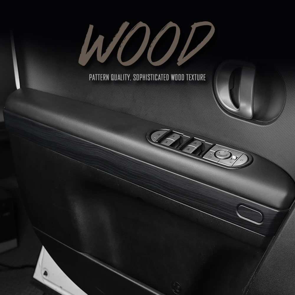 LHD For Hyundai Ioniq 5 Inner Door Panel Trim Strip Door Armrest Side Panel Cover Wood Grain Interior Decorative Accessories