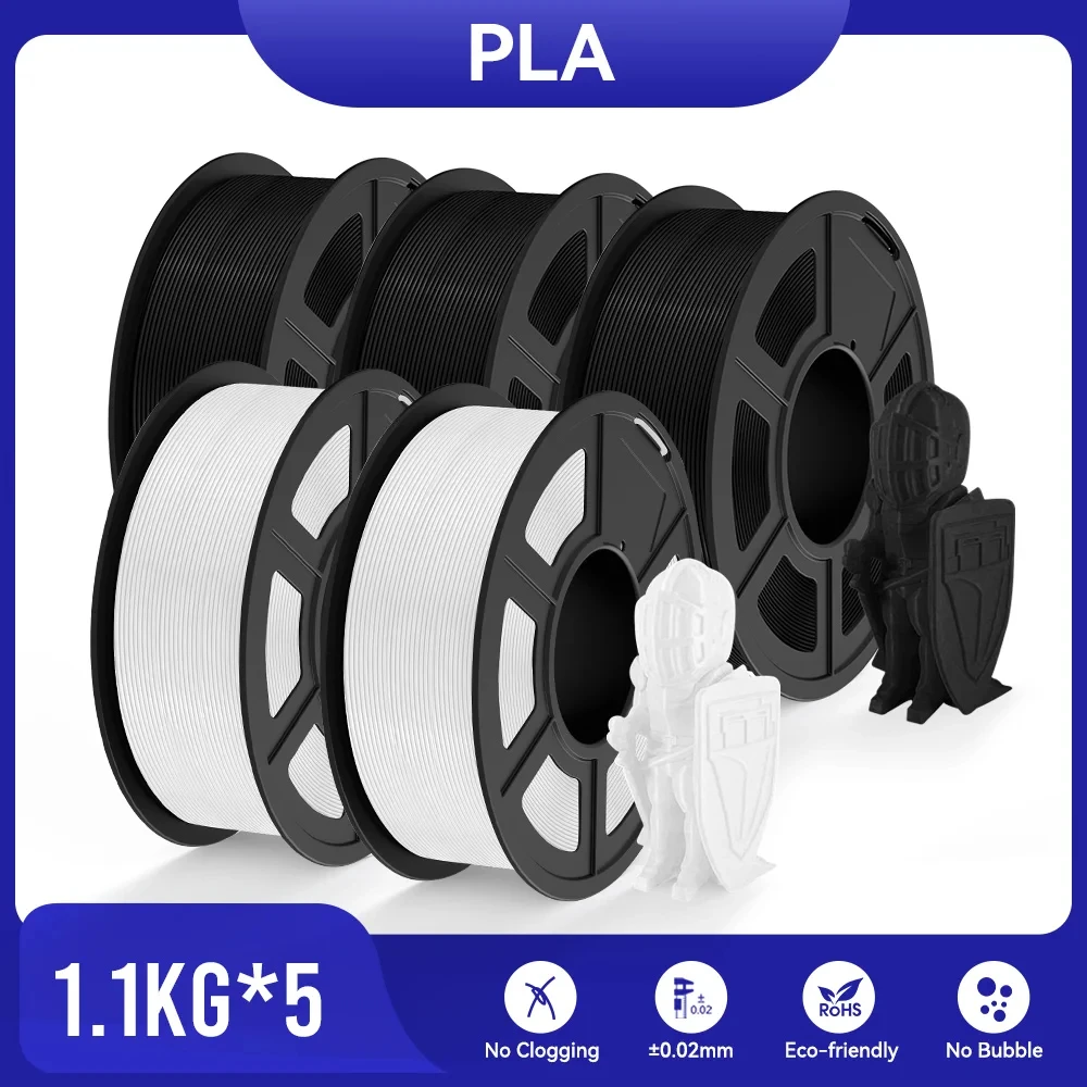 JAYO 3D Filament PLA/ABS/PETG/TPU/PLA PLUS/PLAMeta/ 1.75mm 5Rolls 2.5KG/5.5KG100% No Bubble FDM 3D Printer Materials DIY Gift