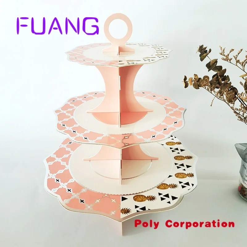 

Custom 3 Tiers DIY Paper Cup Cake Stand Dessert Candy Storage Holder Rack Wedding Birthday Party Cake Display Catering Tools