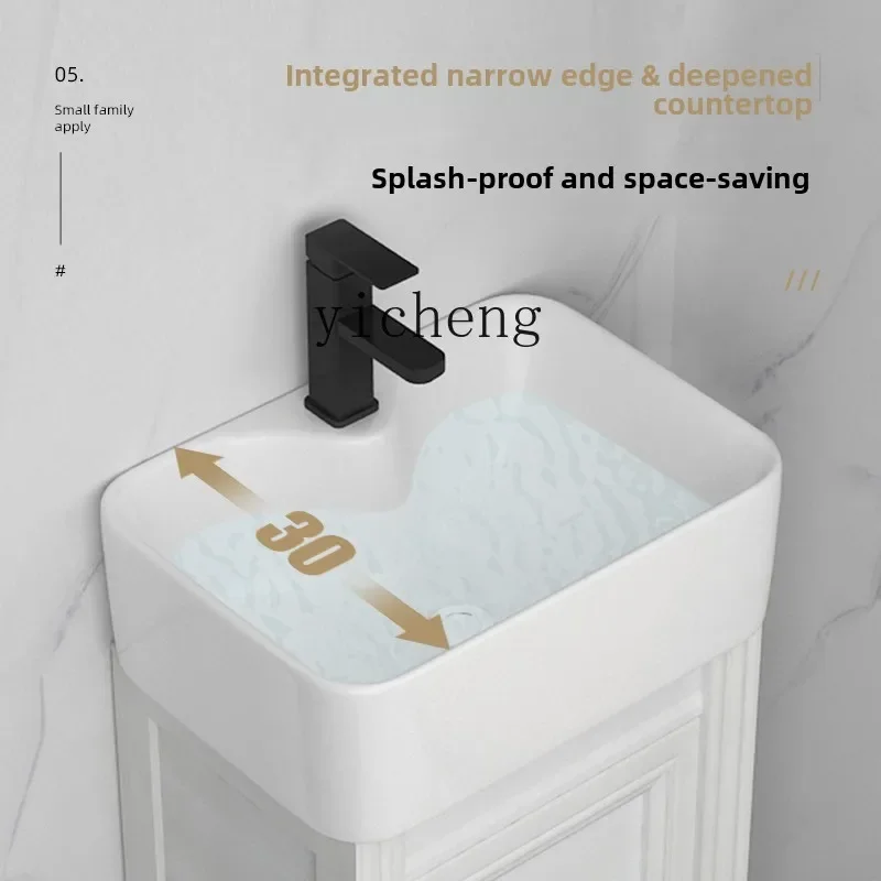 BB  ultra-narrow washbasin small apartment space aluminum washbasin washbasin bathroom cabinet combination