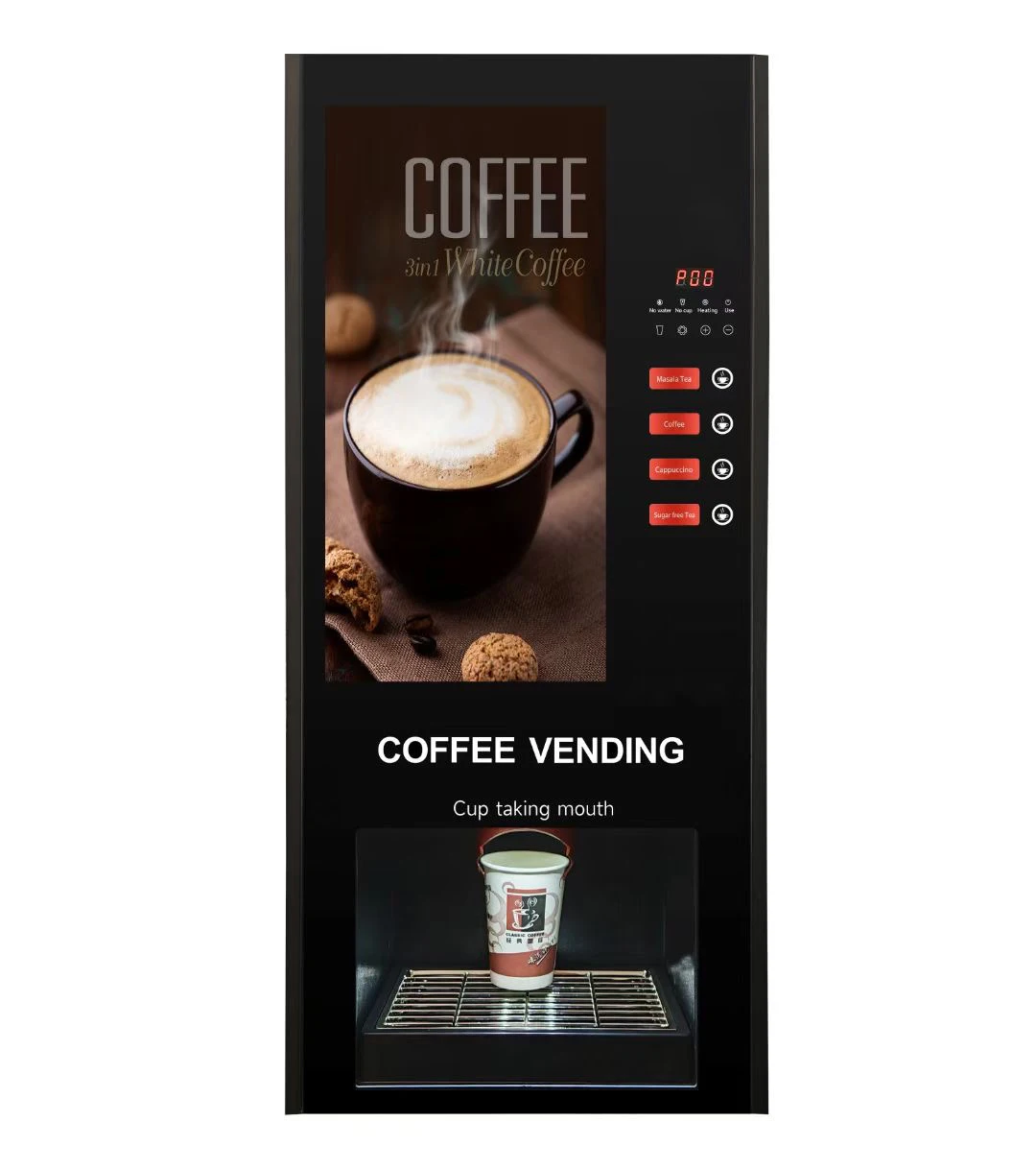 4- Flavor Hot and Cold Fully Automatic Coffee Machine Instant Coffee Machine Automatic Cup Dispensing Commercial Household Use