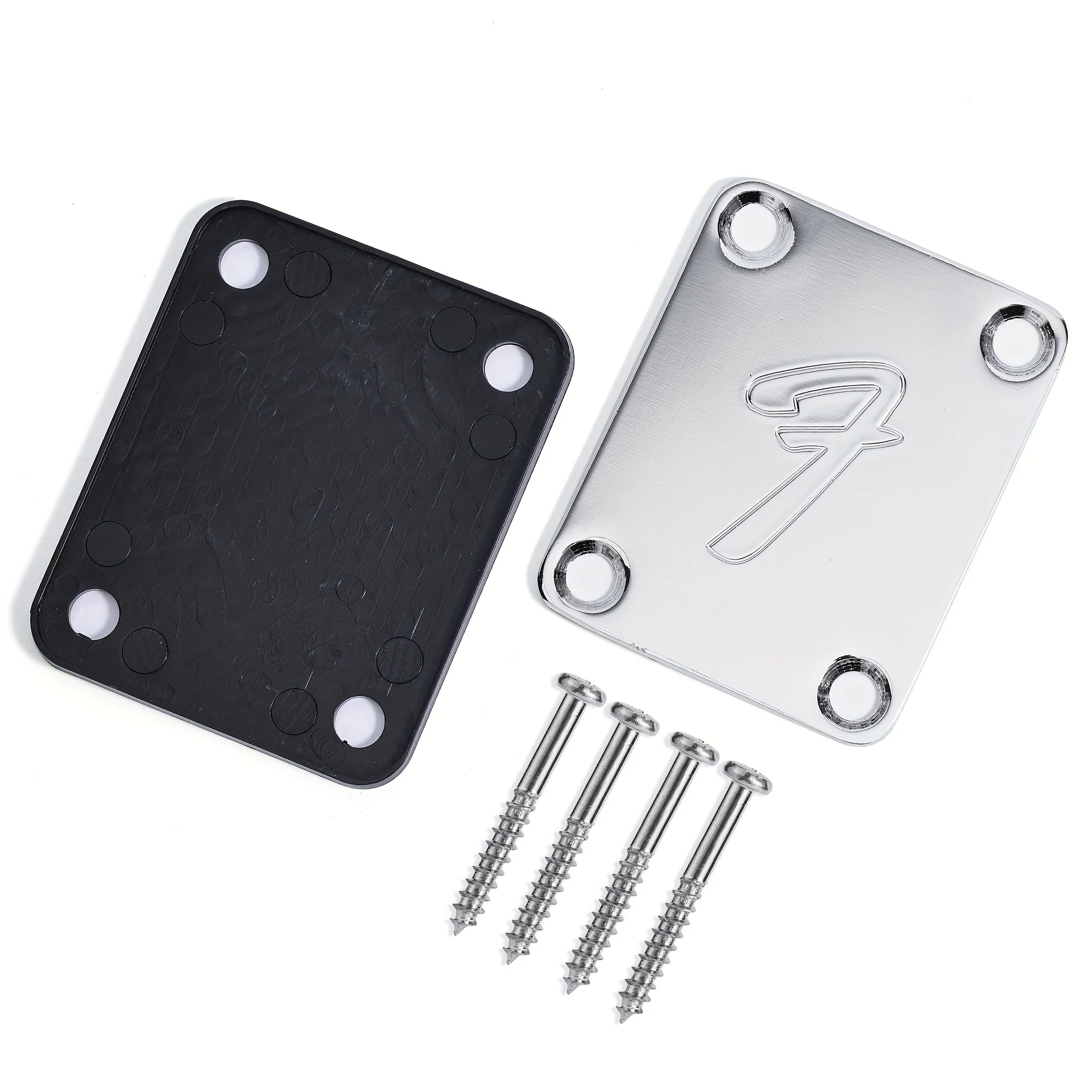 Electric Guitar Neck Plates Chrome Neckplate With Screws Vintage-style For Replacement Electric Guitar Part
