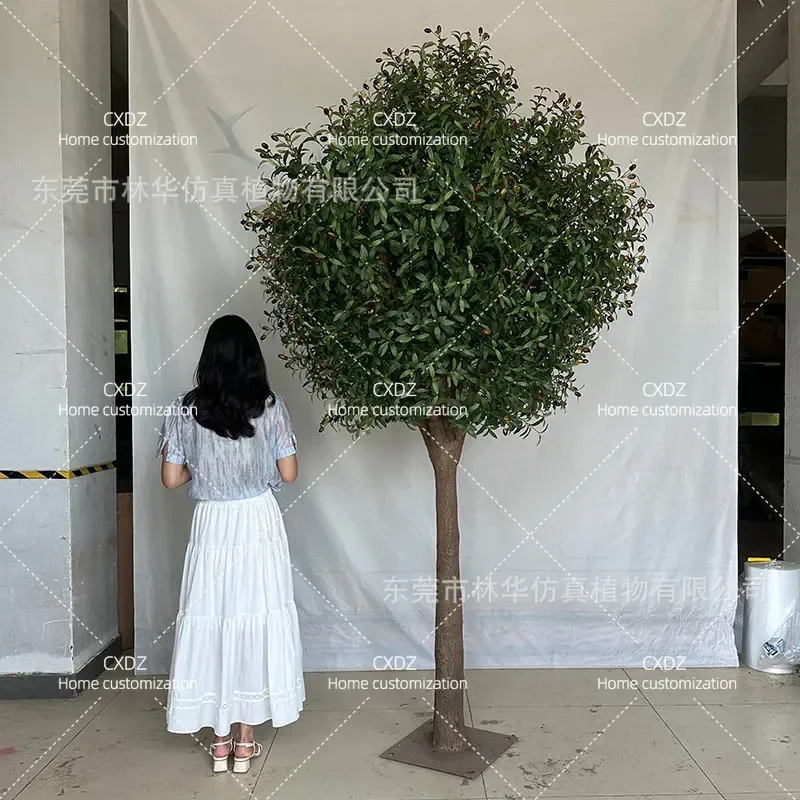 Simulation olive tree, large-scale floor-to-ceiling decorative green plant landscaping tree, greening project simulation