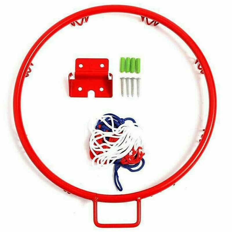 壁掛けバスケットボールフープ、ネジ付き金属リム、ハンギングバスケットネット、屋内および屋外スポーツ、GM-32 cm