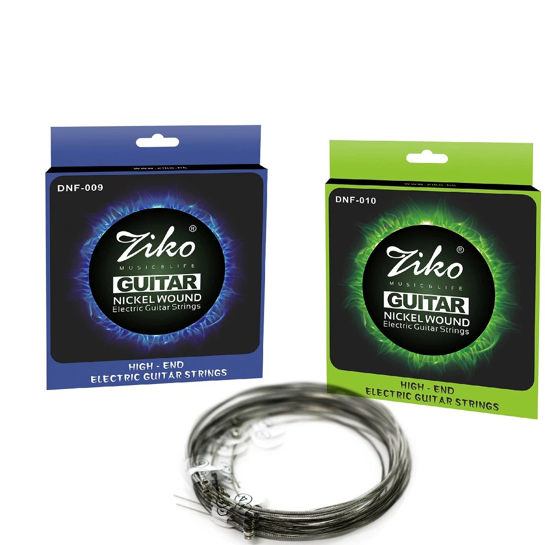 ZIKO 1/10 مجموعة سلاسل الغيتار الكهربائي النيكل الجرح سلاسل الغيتار عالية الكربون الصلب سداسية سلك معدني سلسلة الغيتار الملحقات