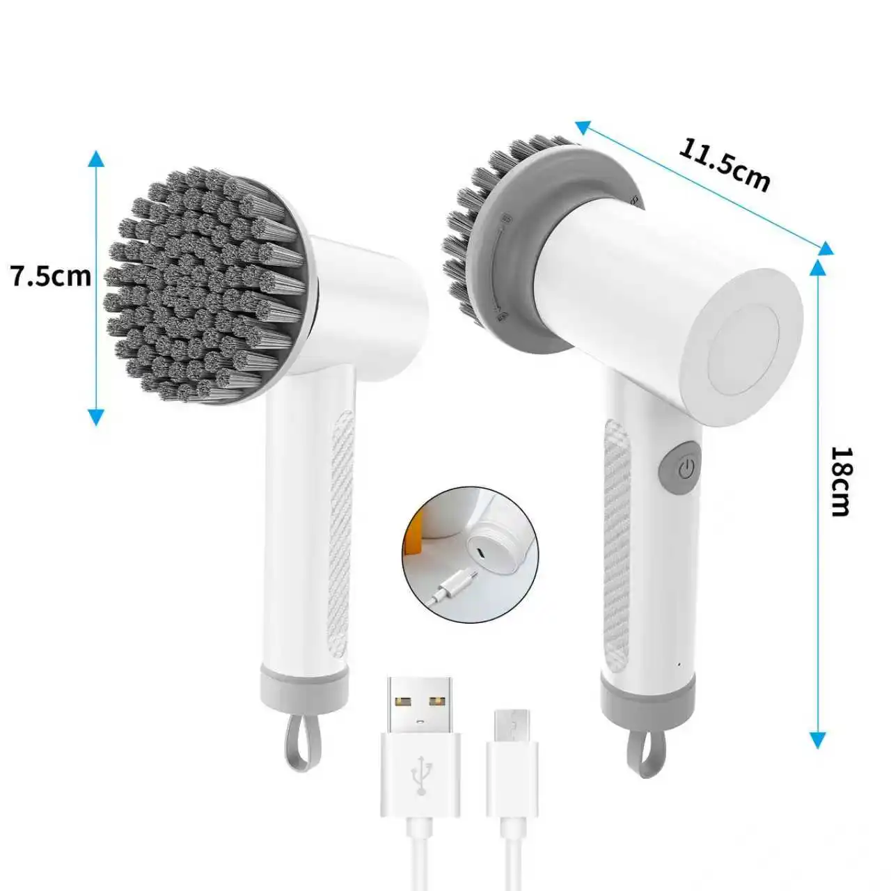 S1Model Custom Kitchen Bathroom Toilet Electric Rotary Scrubber Cordless Rechargeable Cleaning Tool Magic Cleaning Brush