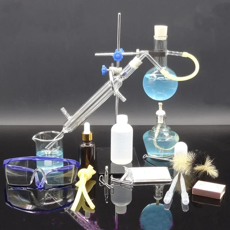

150ml Small Size Glass Essential Oil Steam Distilling Lab Apparatus Hydrosol Distillation Chemistry Teaching Equipment