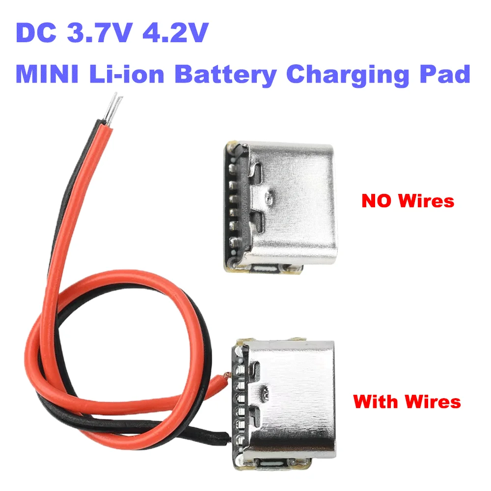 

Mini 3.7V Lithium Battery Charger Module Type-C 4.2V 600mA Charging Board with Protection for Small Electronic Device