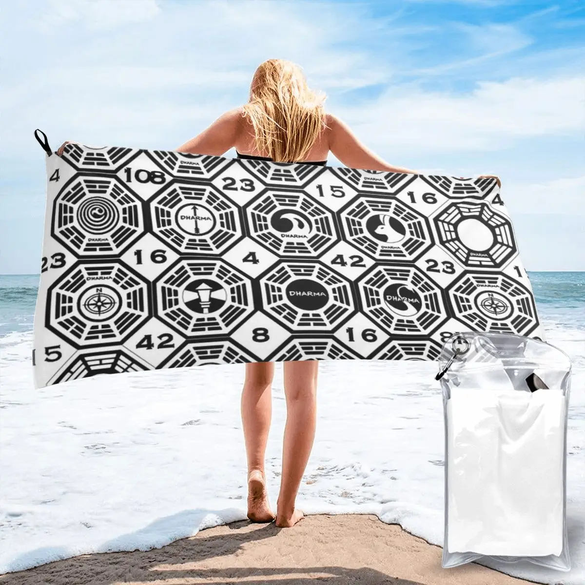 Lost Dharma Stations With The Numbers Beach Towel Soft Microfiber Quick Dry Absorbent Quick Towels For Swimming