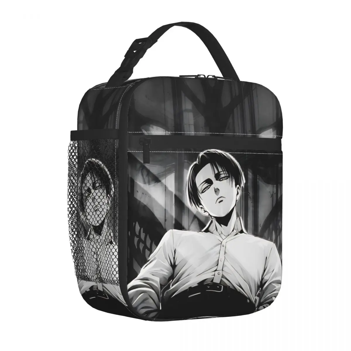 Levi Ackerman Insulated Lunch Bags Leakproof Anime AOT Reusable Cooler Bag Tote Lunch Box Beach Outdoor Food Bag