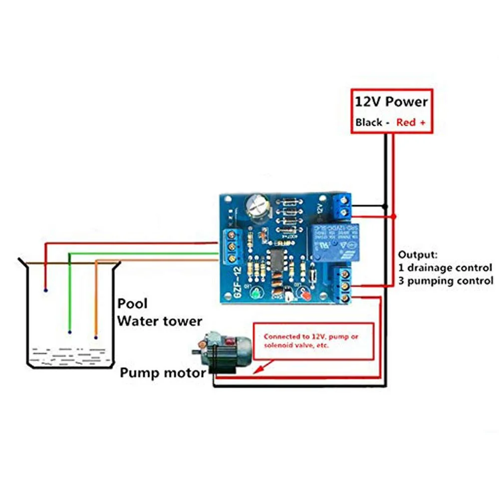 Imagem -02 - Sensor Controlador de Nível de Água Líquida Bombeamento Automático Drenagem Detecção de Nível de Água Controle de Bomba de Proteção contra Curto-circuito Sensor de Nivel de Agua Sensor de Fluxo de Água 9v12v