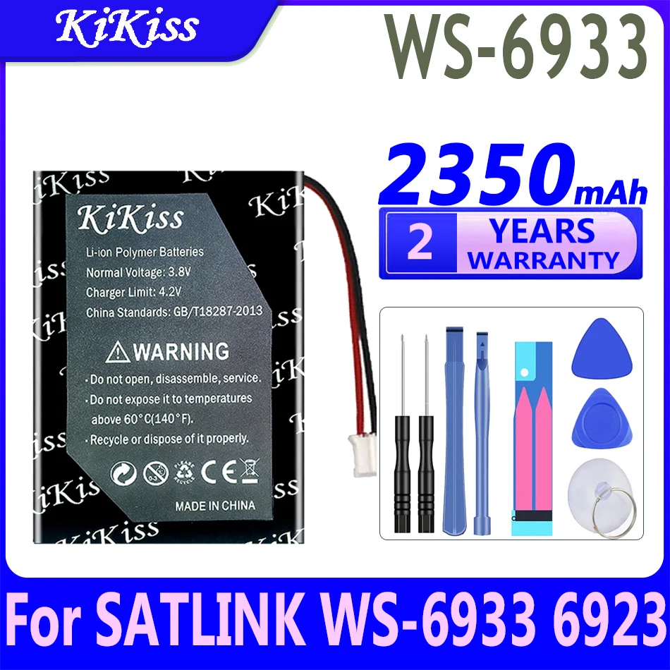 KiKiss Powerful Battery WS6933 WS 6933 2350mAh for SATLINK TV Digital Satellite Finder Meter WS-6933 6923 DVB-S/S2 Batteries