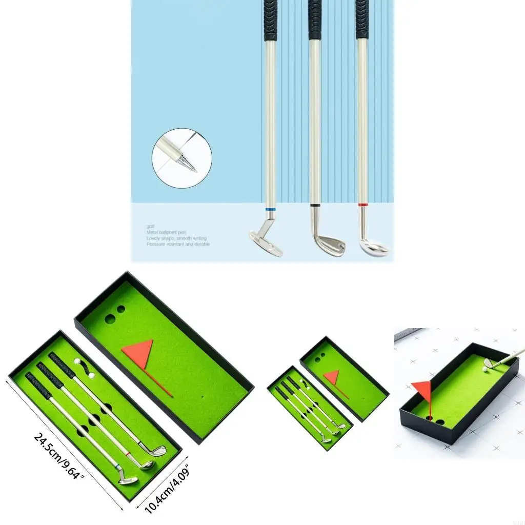

M5TB Durable Golf Ballpoint Pen Set Portable and Lightweight for Office and On Travel Writing Refillable Signing Pen