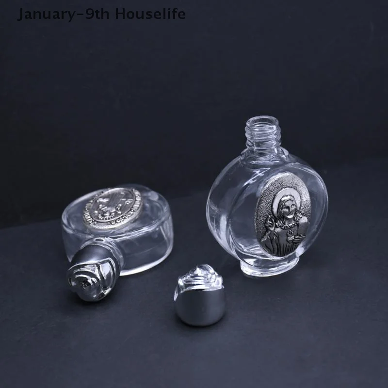 Empty Holy Water Jesus Bottle Religious Bottle Christian Baptism Supplies Refillable Portable Cosmetic Packaging Empty Bottle