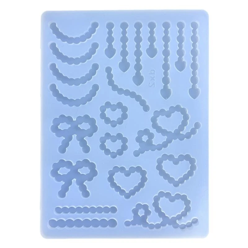 Pearl Chain Heart Silicone Mold Keychain Pendant Ornament Mold for DIY Craft