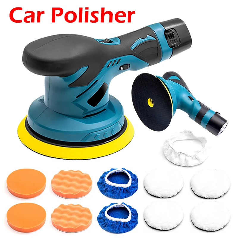 

11PCS Car Beauty Polishing Machine 12V Lithium Electric 6 Gears Adjustable Waxing Sealing Glaze Polisher Power Tools