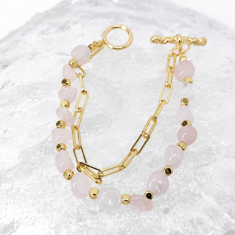 

Natural Pink Crystal Bracelet