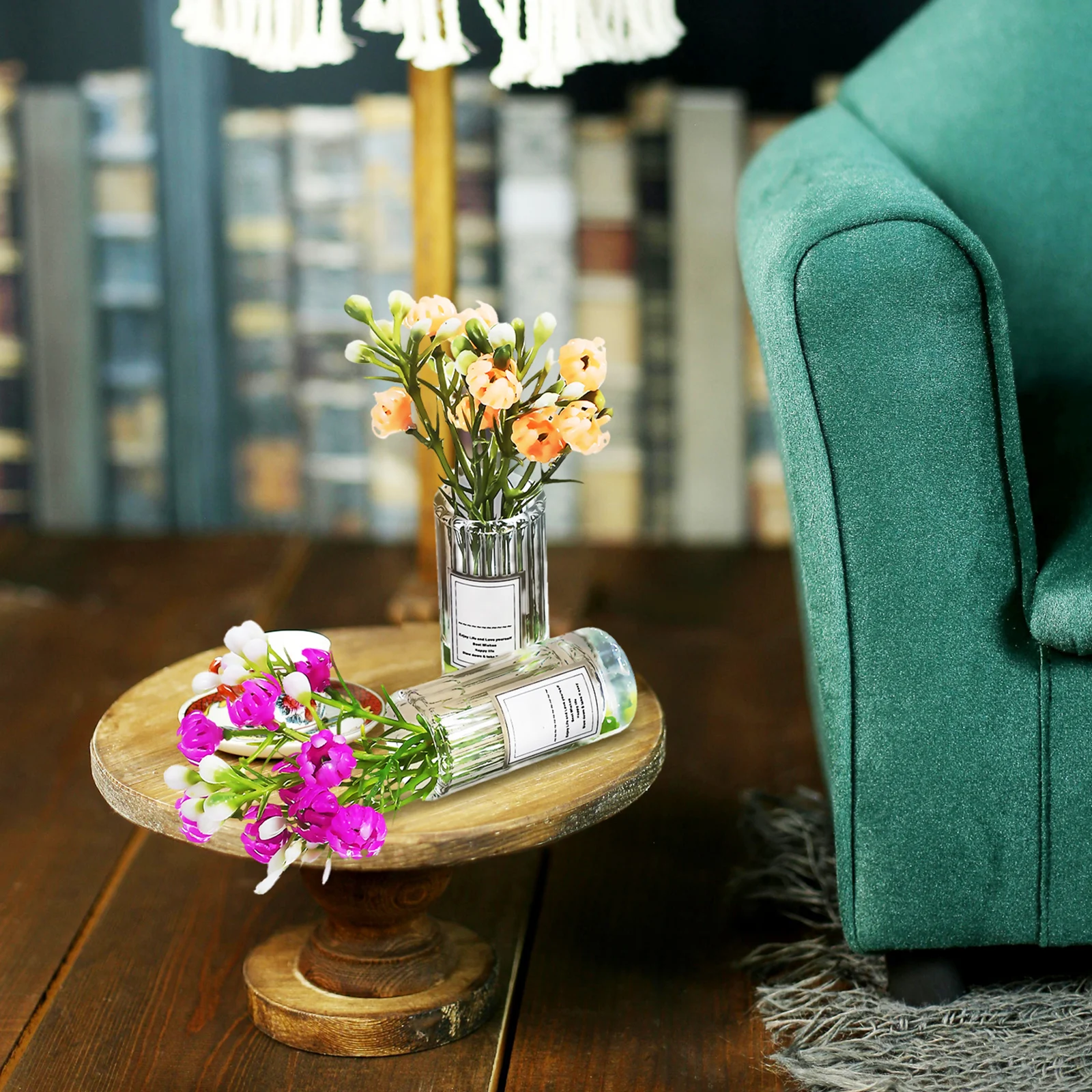 

4 pcs Mini Vase Flower Garden Decorations Tiny Faux Potted Plants Dollhouse Accessories Home Office Desk Decoration Miniature