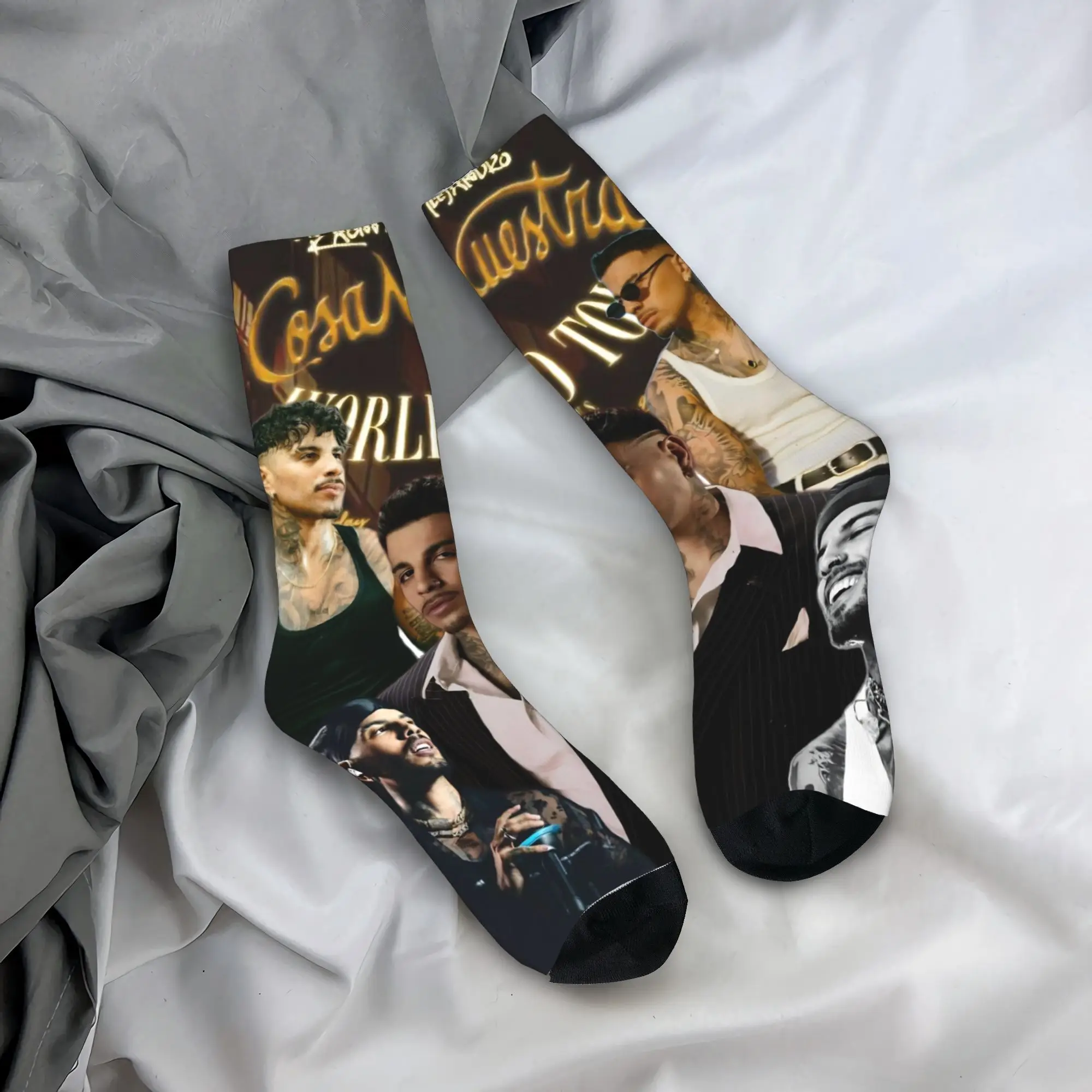 

Носки Rauw Alejandros, нескользящие чулки, мужские теплые мягкие спортивные носки унисекс, весенние готические носки с графическим рисунком