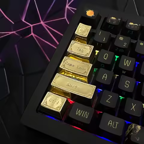 Echome Crusoe Theme Keycaps Custom Artists Pure Copper Cool Cherry ESC 1U Key Caps for Mechanical Keyboard Game Accessories Gift