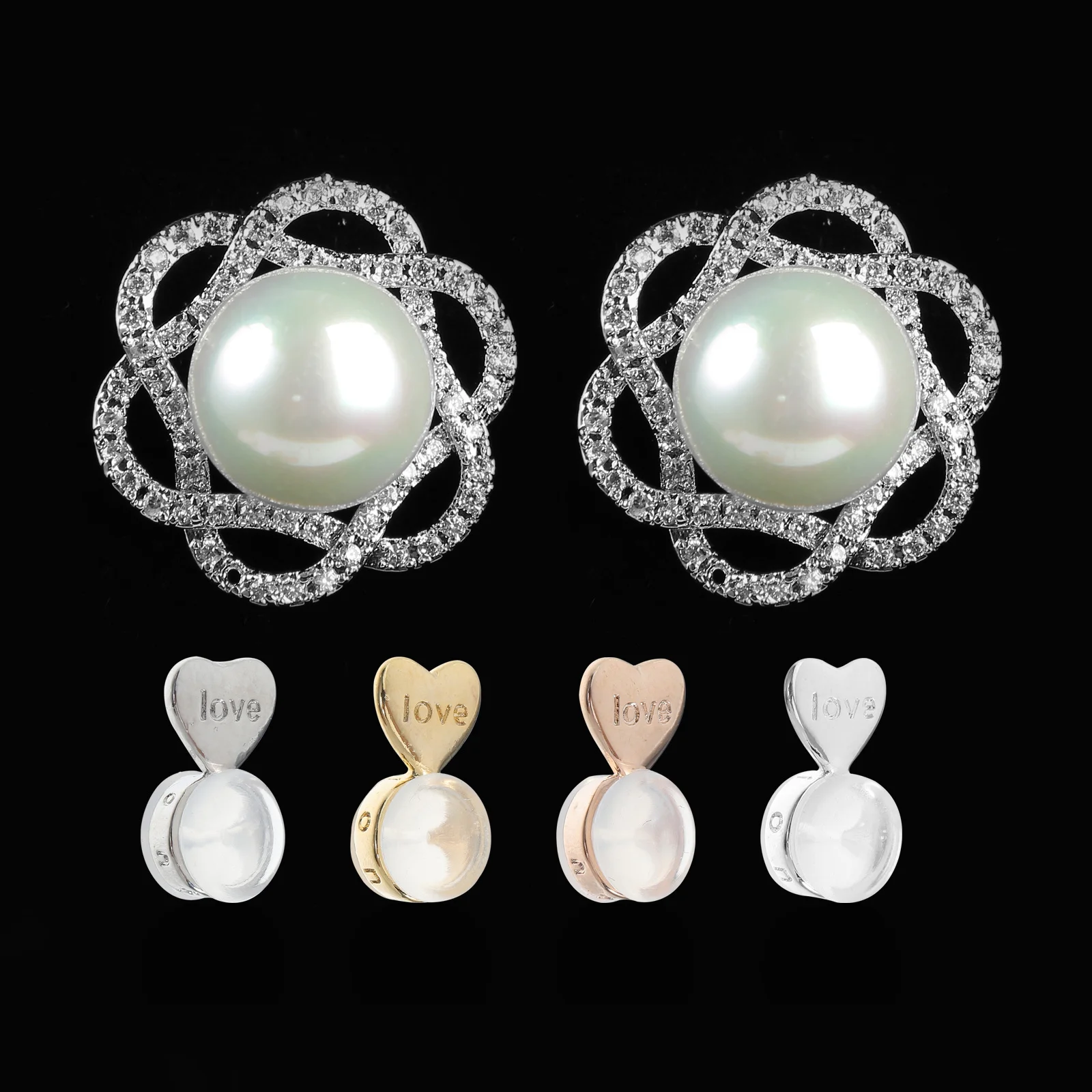 

4Pairs Ear Plugs Heart Silicone Earring Backs Soft Comfortable Support for Heavy Earrings Droopy Ears Secure Earring Backs