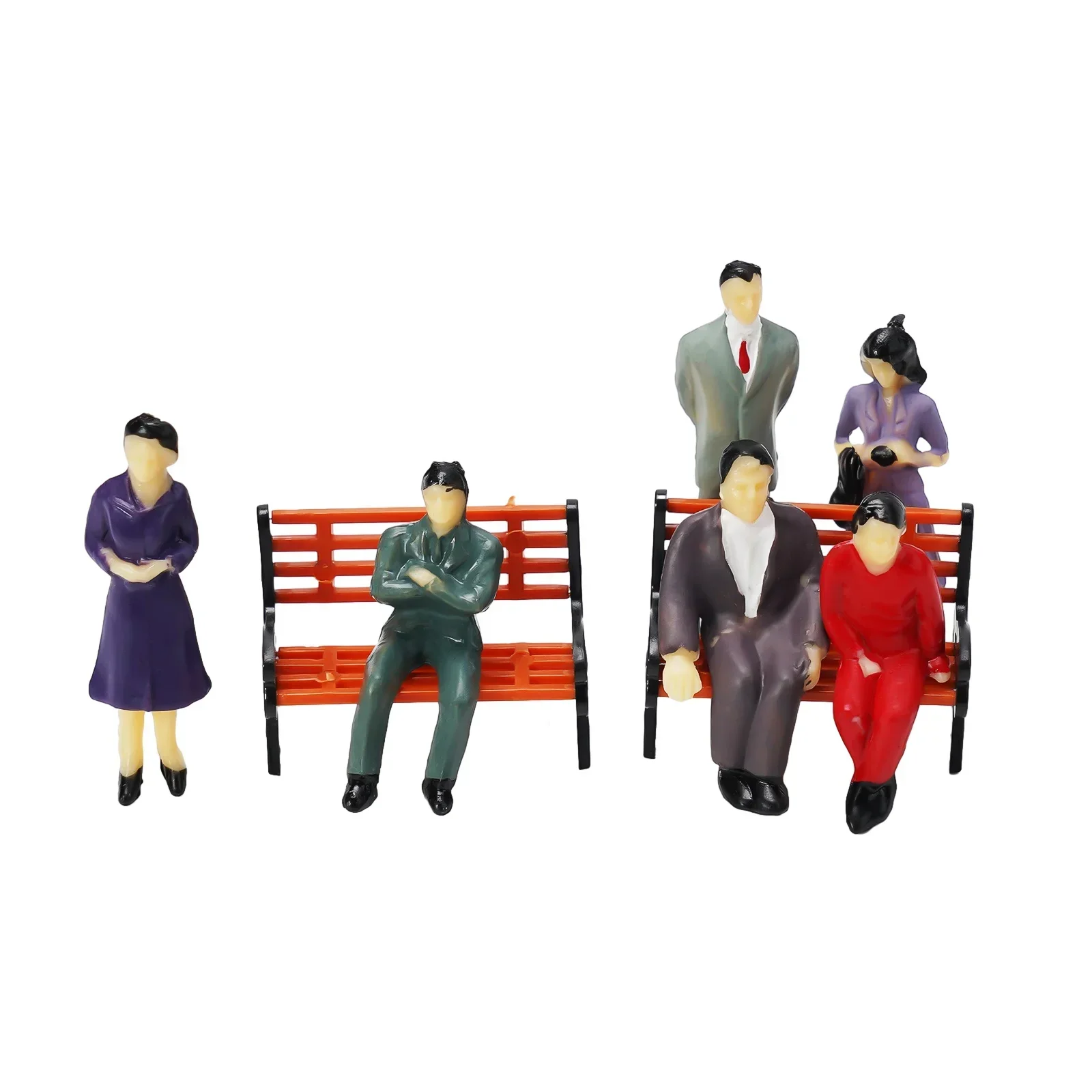 Accessory Model People Plastic Railway Seated Standing Train Bench Decoration Figures Layout Ornament Brand New