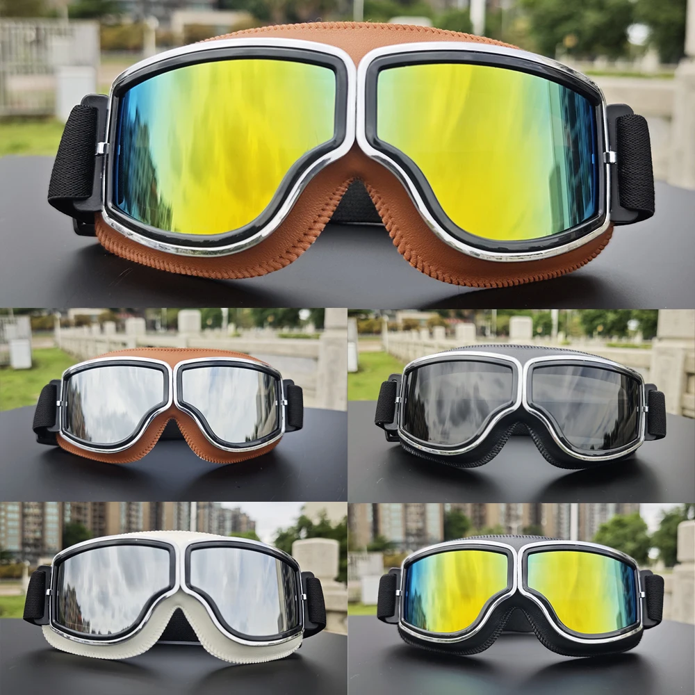 

Man MTB ATV BMX Protection Equipment Retro Safety glasses cycling motorcycle goggles Windbreak Ventilate Outdoor Sport Summer