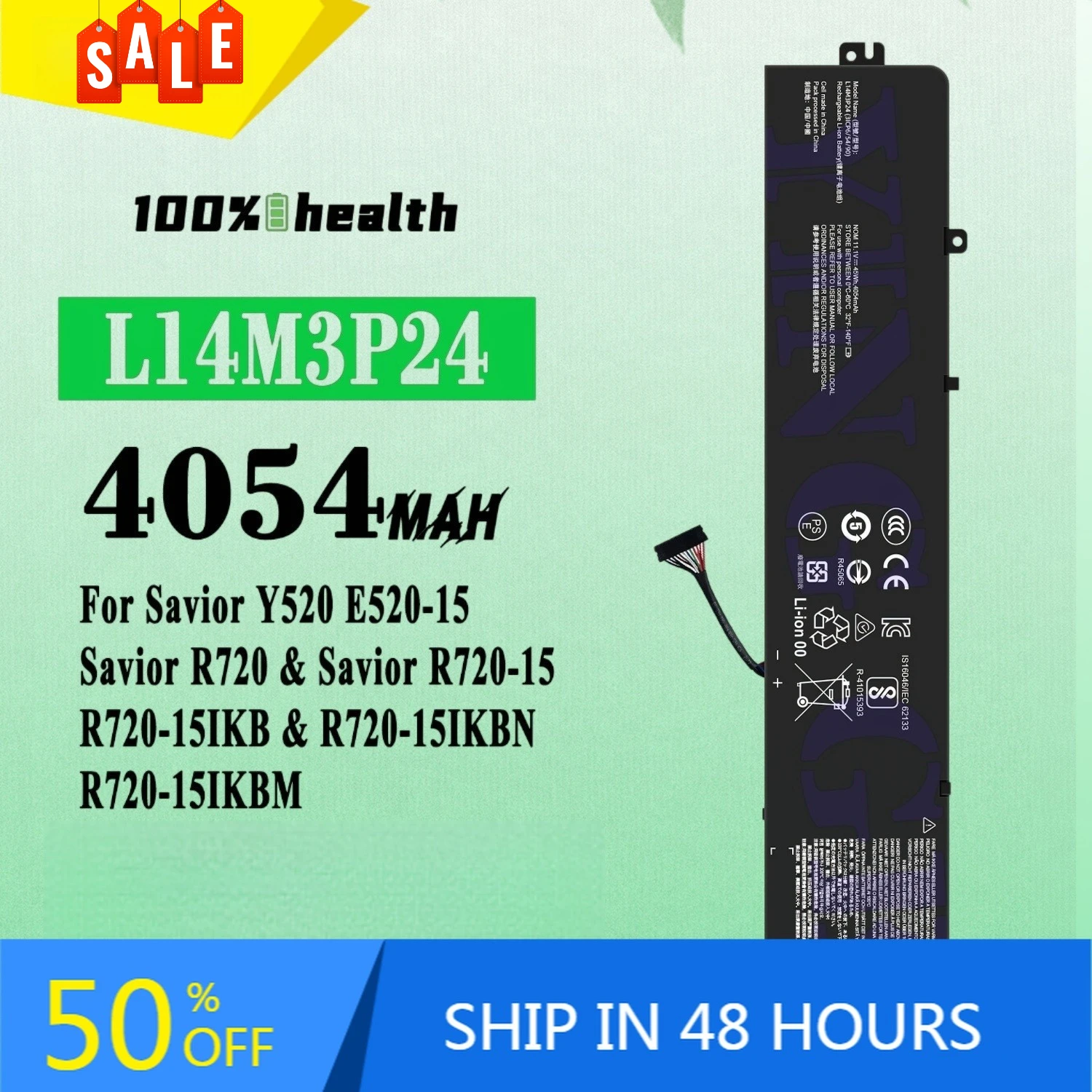 

4054mAh L16S3P24 L14M3P24 L16M3P24 Laptop Battery for Lenovo New Sharp 700-15 Y700-14 7000 Lithium Rechargeable Battery