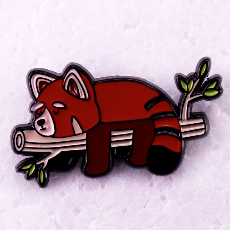 Red Panda Cartoon Enamel Pin Cute Animal Badge Jewelry Backpack Decorate Collectibles