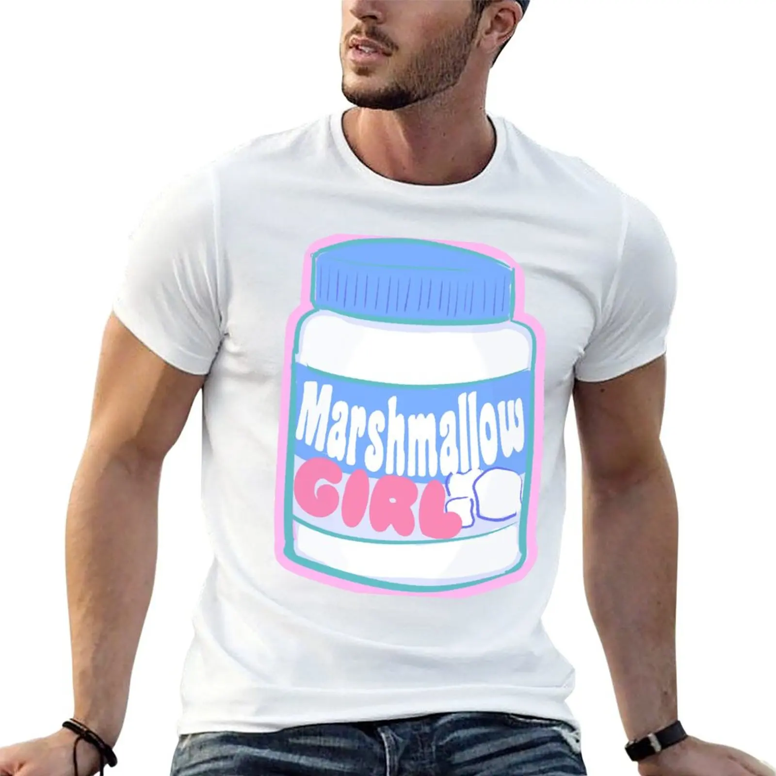 Marshmallow Girl - Creme ver. T-Shirt Herren T-Shirt Sommer Essential T-Shirt T-Shirt