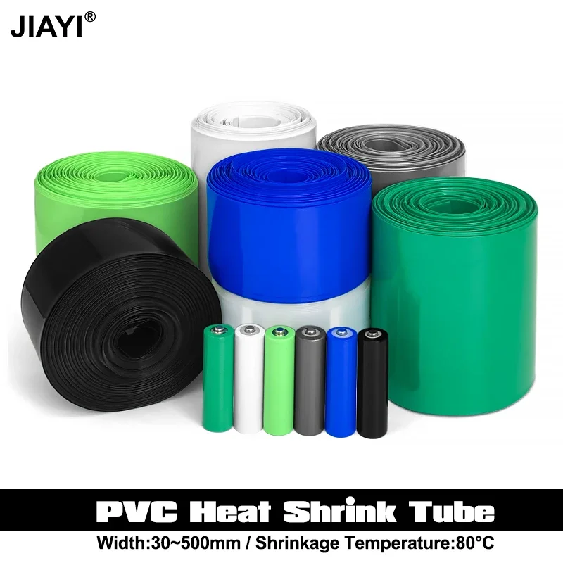Width 160mm~260mm PVC Heat Shrink Tube 18650 Battery Wrap Battery Pack Insulated Cable Protector Sleeve Lithium Film Case