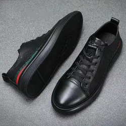 PDEP Casual Shoes for Men Lace Up Korean Fashion Trendy Leather  Wear-resistant Sneakers Zapatos Para Hombres Sapatos Masculinos