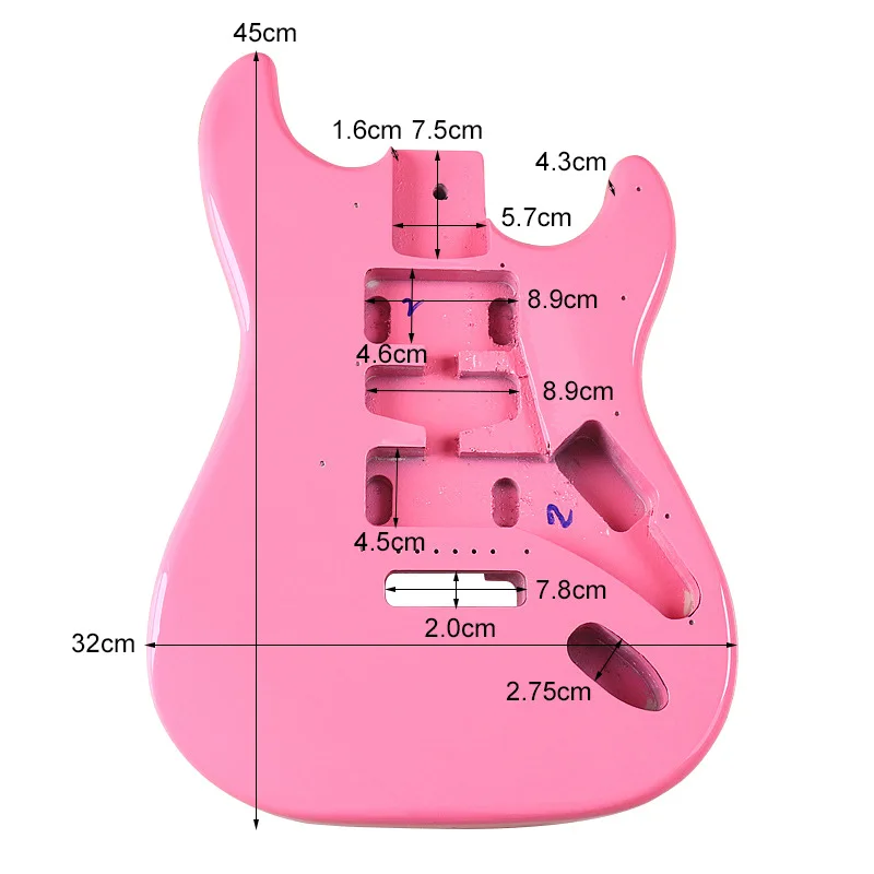 

DIY Electric Guitar Body Modification Deep Pinkish-Red Glossy Instrument Accessories Customizable Guitar Body Kit