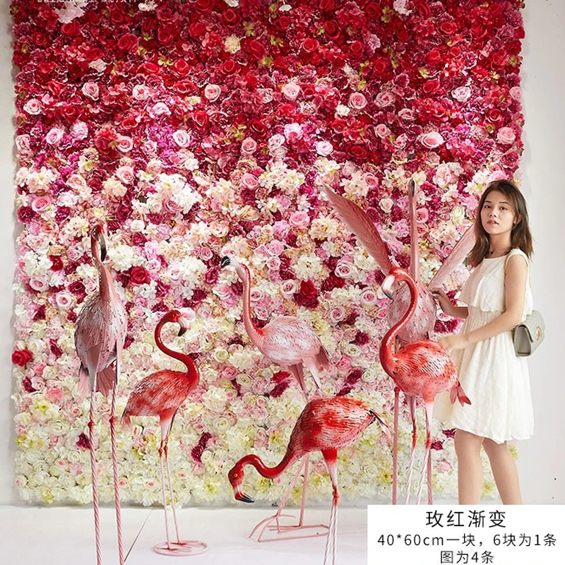 Artificial Wall Background Decoration Indoor Clock-in Layout Wedding Beauty Salon Fake Flowers