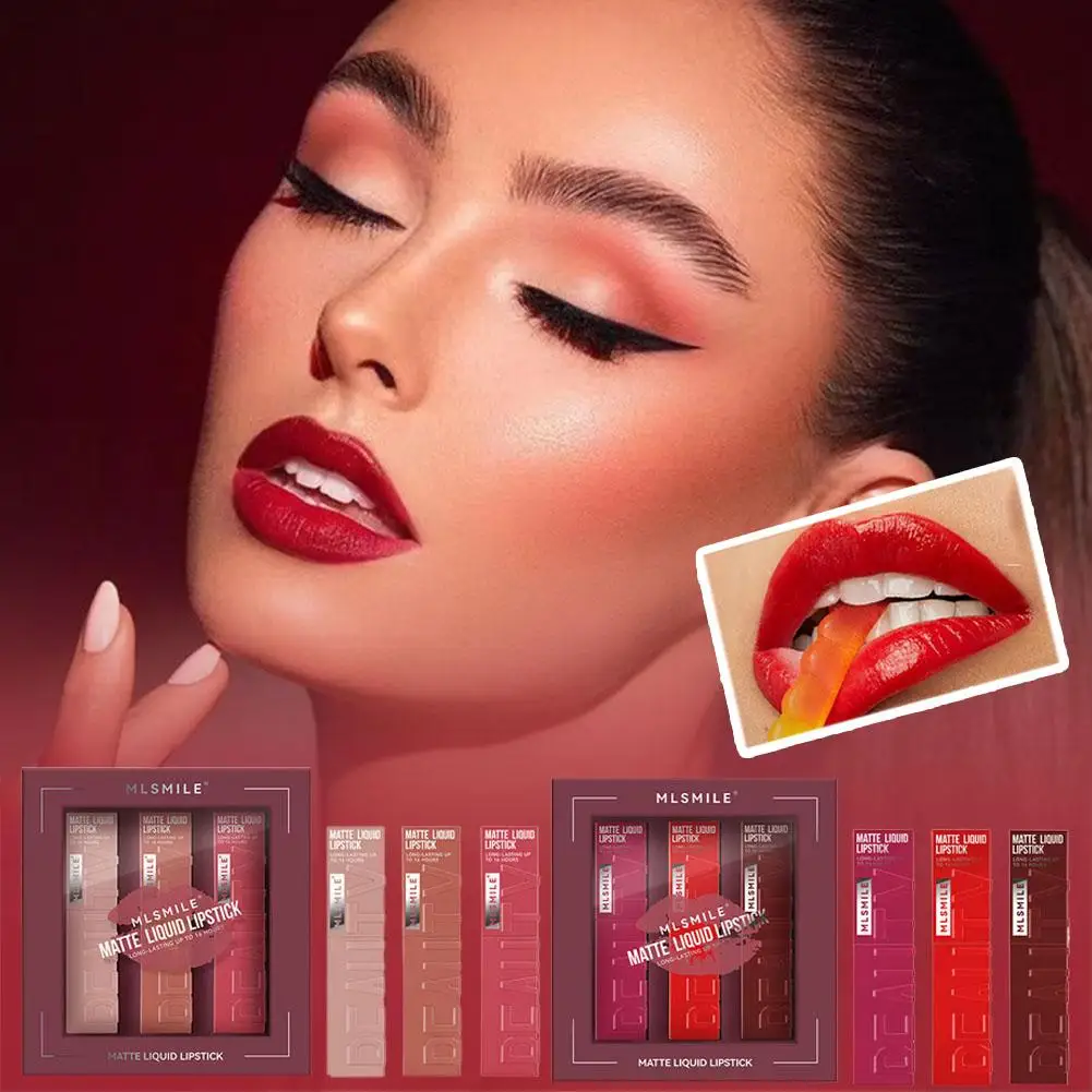 6 Colors Sexy Matte Nude Liquid Lipsticks Non-stick Cup Long Lasting Velvet Lip Gloss Square Tube Lip Tint Waterproof Lip Makeup