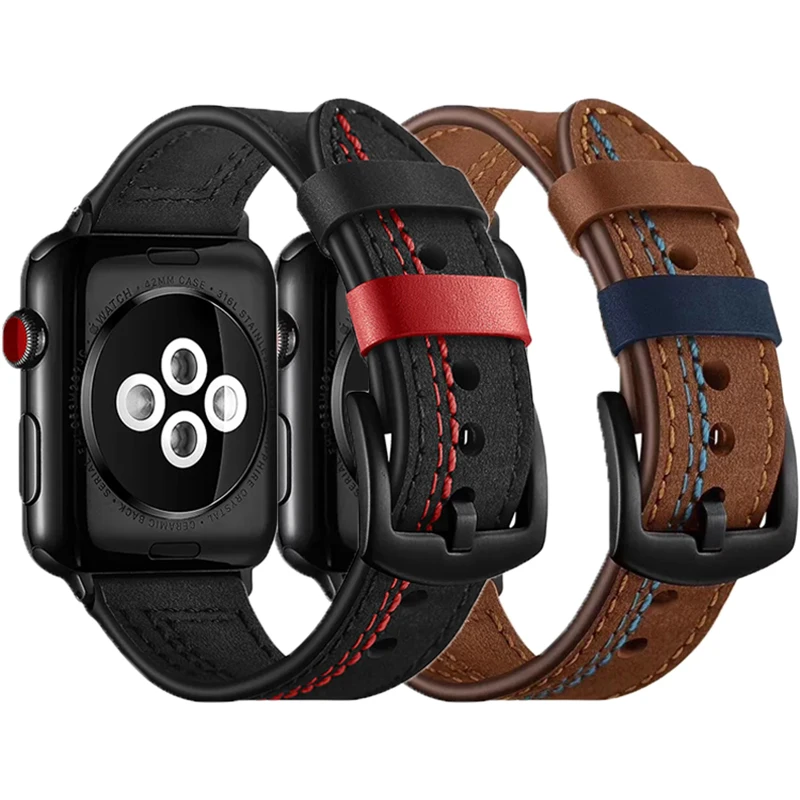 Vintage Leather Band For Apple Watch Series 10 9 8 7 SE Ultra 2 49mm 46mm 42mm 45mm 40mm 44mm Strap Watchband iWatch Accessories