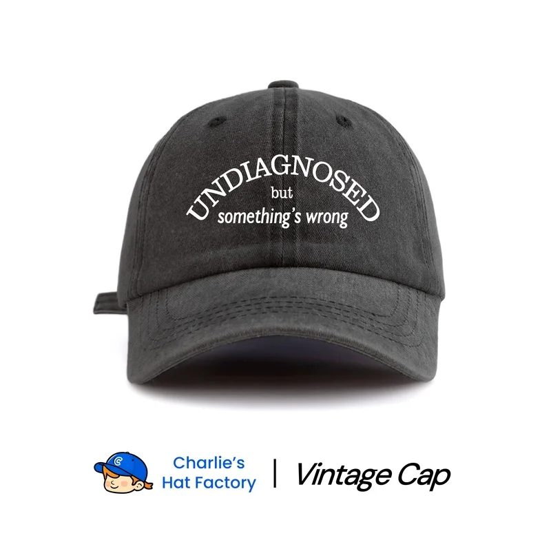 1 pc SOMETHING WRONG Print Washed Baseball Cap, Classic Casual Stylish Vintage Soft Sweatband Adjustable Size Lightweight