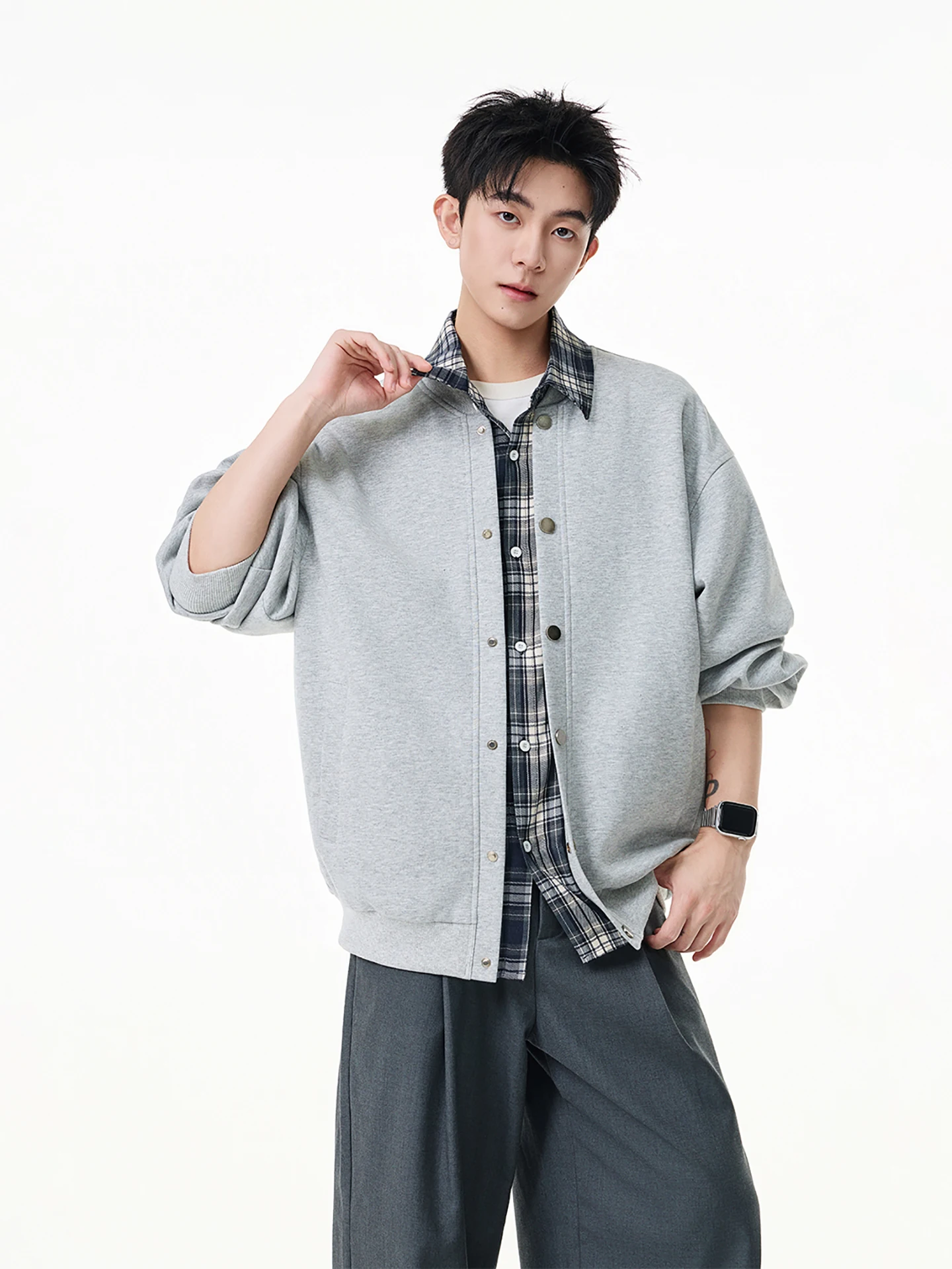 

Худи Boyue в американском стиле с эффектом двухслойности, модный универсальный повседневный жакет для мужчин и женщин