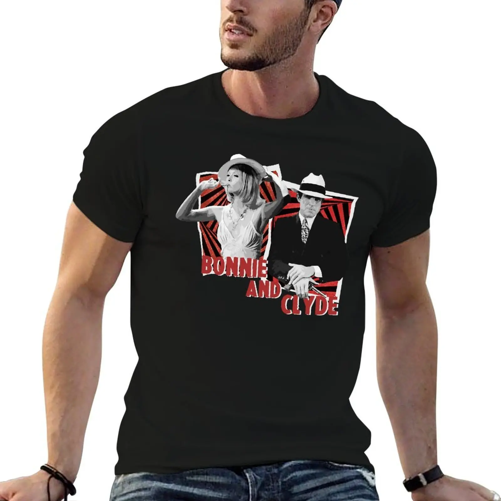 

Bonnie and Clyde - Warren Beatty and Faye Dunaway T-Shirt t shirts designer man t shirt cotton high quality T-Shirt