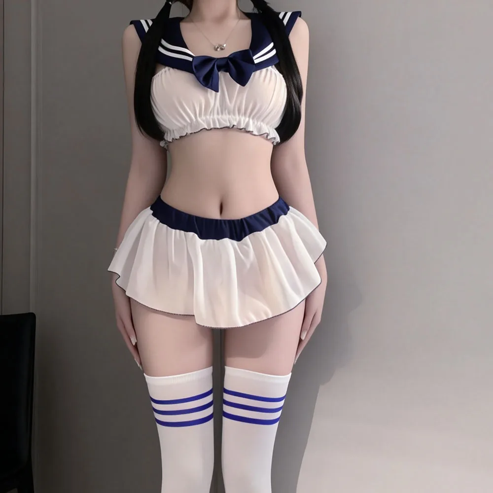 Kawaii Lingerie Sexy Women Sleepwear Cosplay Rabbit Girl Bodysuit Deep V Temptation Pure Bunny Ear Anime Hollow Jumpsuit Uniform view 2