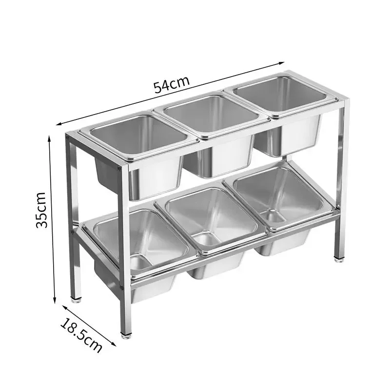 1/6 flat double-layer portion basin shelf, fruit powder grid, seasoning grid