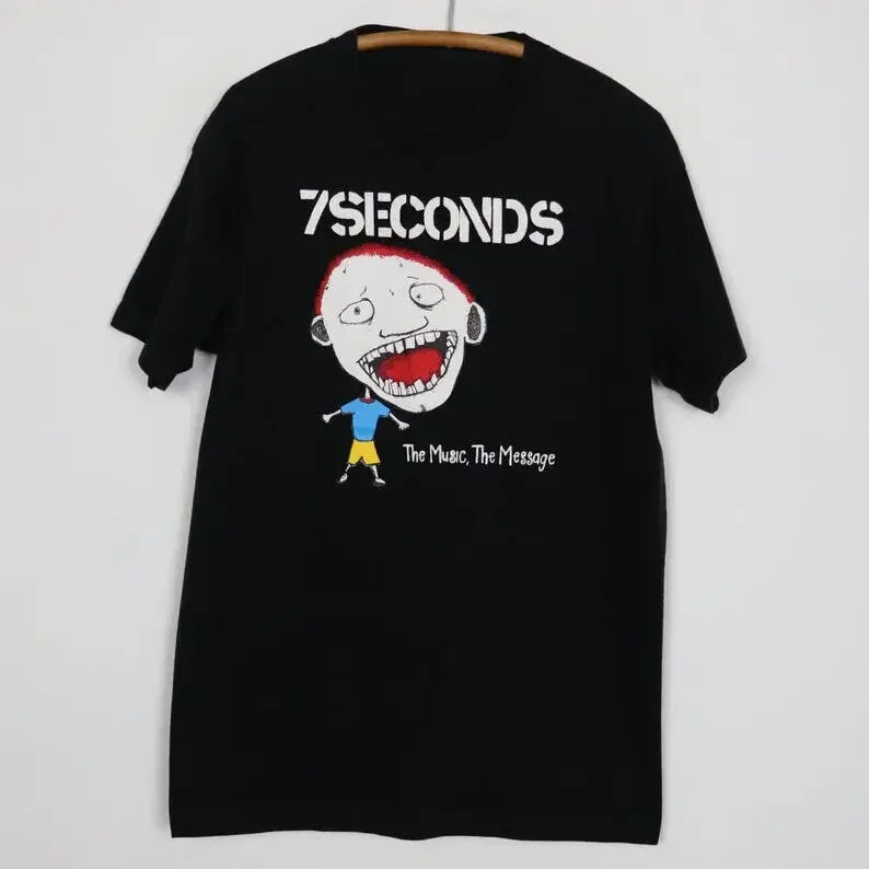 Vintage 7 Seconds The Music The Message Black T-shirt F644011