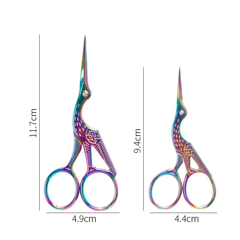 Stainless Steel Jewelry Handicraft Sewing Scissor Color Retro Crane Bird Embroidery Clippers Durable Makeup Jewelry Make Scissor