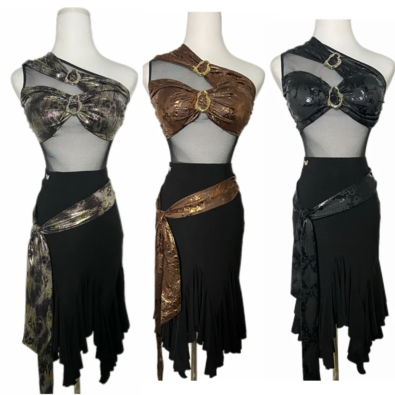 4 ألوان الكبار المنافسة اللاتينية ملابس الرقص المرأة تشاتشا اللاتينية ملابس رقص الإناث قاعة الرقص التدريب الدعاوى SL12564