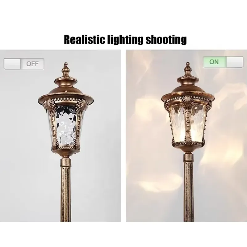 Hot Selling Antique Gold Garden Lamp Post Lamp Decoration Garden Hotel Light Emitting Diode Antique Waterproof IP65